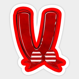 Letter V - Christmas Letter Sticker